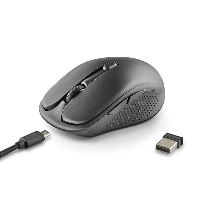 NGS Raton Inalambrico Recargable Silencioso Negro 2