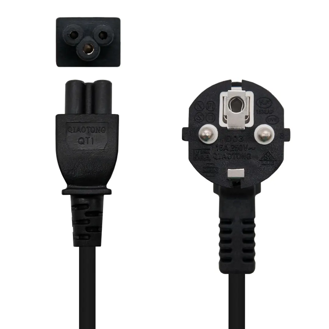 Nanocable Cable Alim. trébol, CEE7 /M-C5/H, 1.5m 2