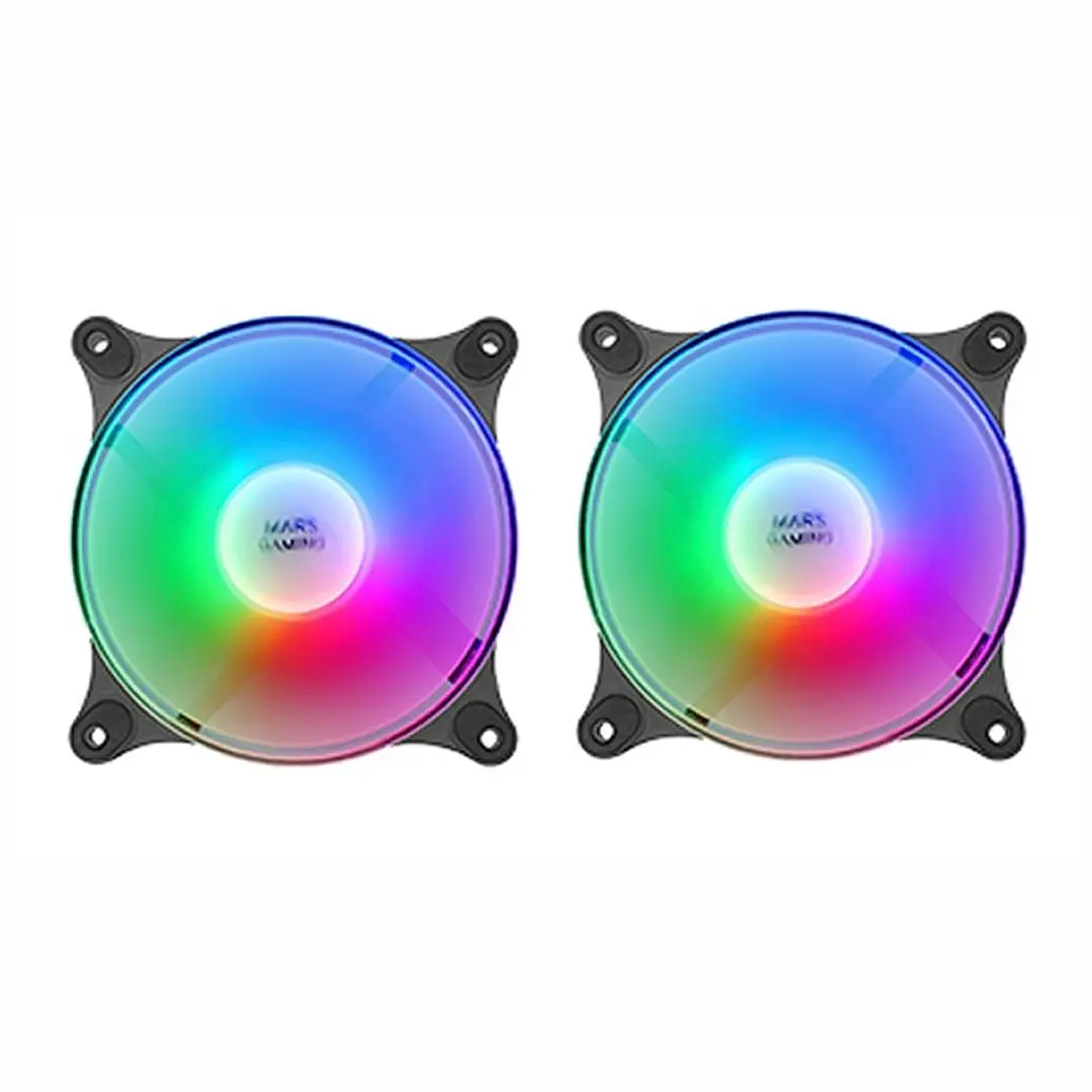 MARS GAMING MFDUO 12CM 2XFANRGB Ult-silent Black 1