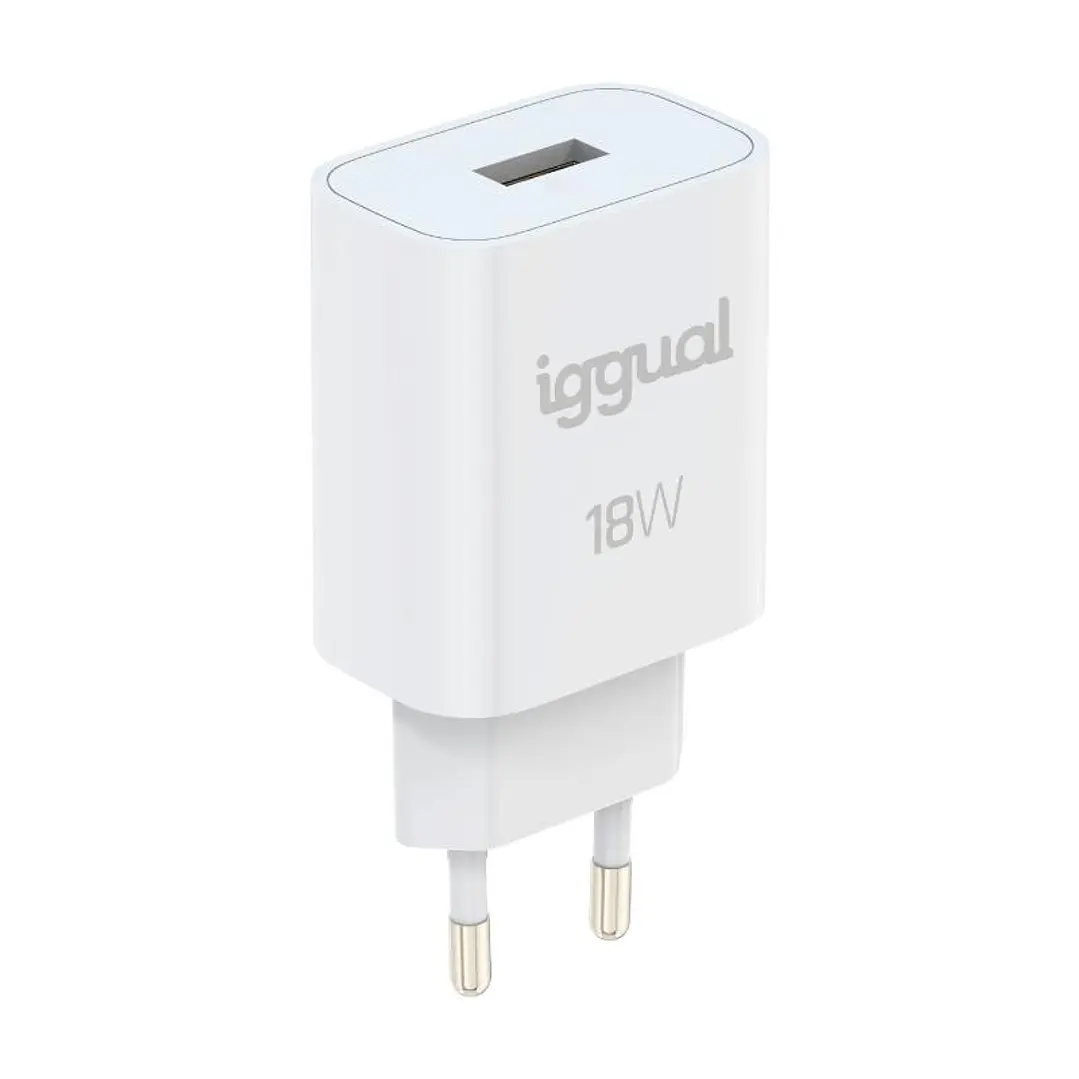 iggual Cargador 1xUSB-A carga rápida QC3.0 18W 3