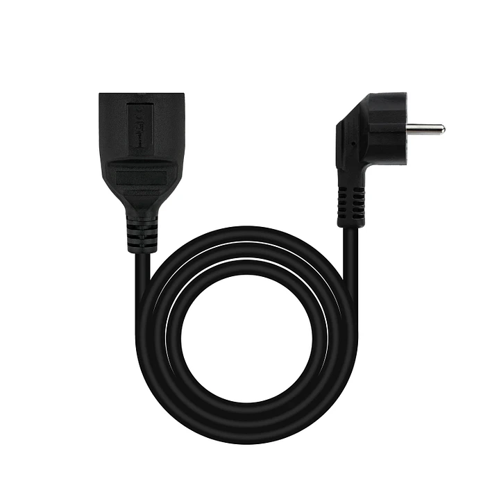 Nanocable Cable Alim. Alargador schuko negro 5 M 3