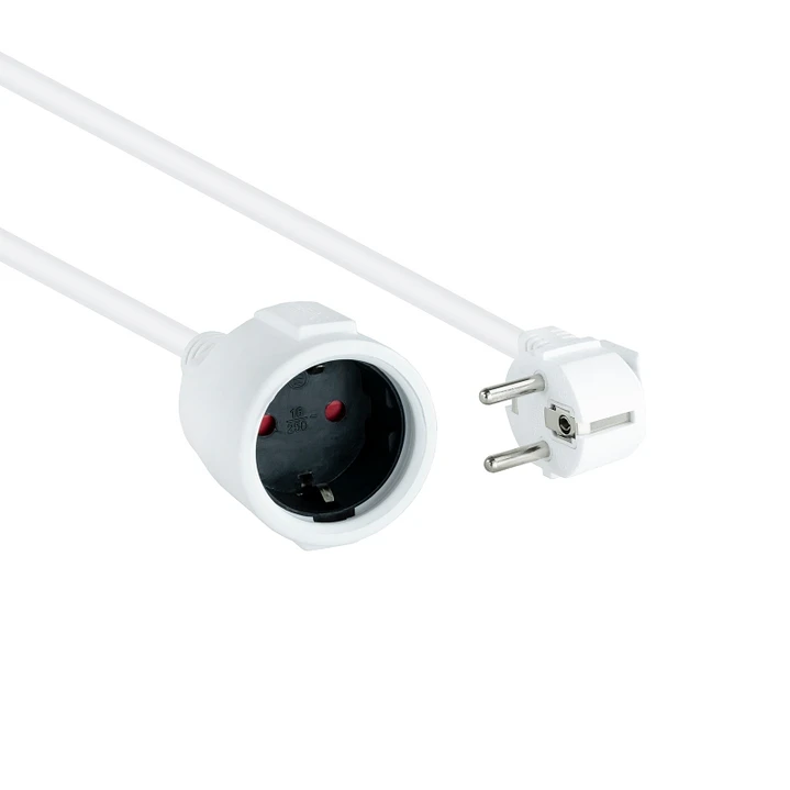 Nanocable Cable Alim. Alargador schuko blanco 5 M 1