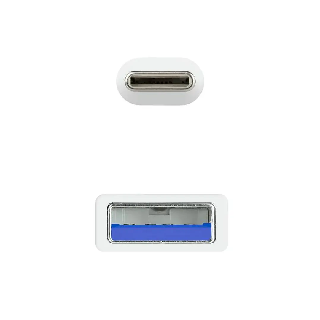 Nanocable Cable USB 3.1 Gen2 USB-C/A 1 M Blanco 3