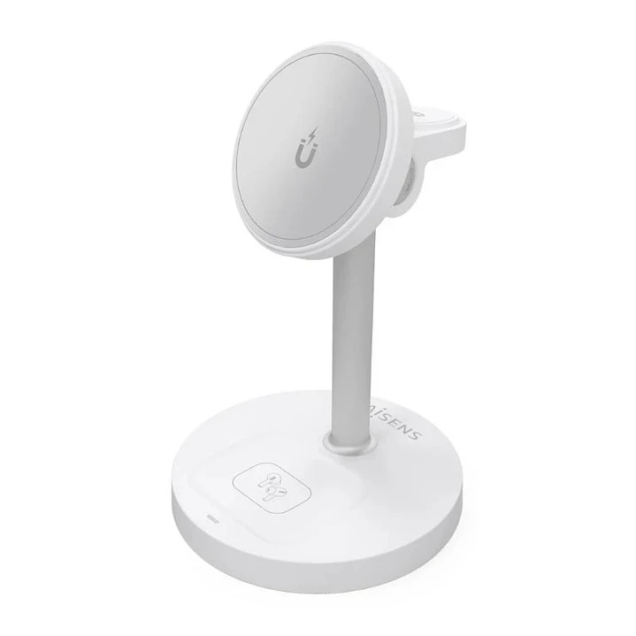 Aisens Cargador Inalámbrico USBC 15W 3 en 1 Blanco 1