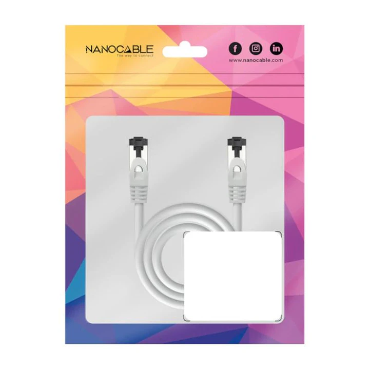 Nanocable Cable red Cat. 8.1 2GHZ SSTP Blanco 25cm 4