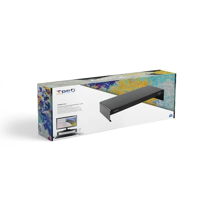 Tooq Soporte elevador monitor/portátil 3xUSB negro 4
