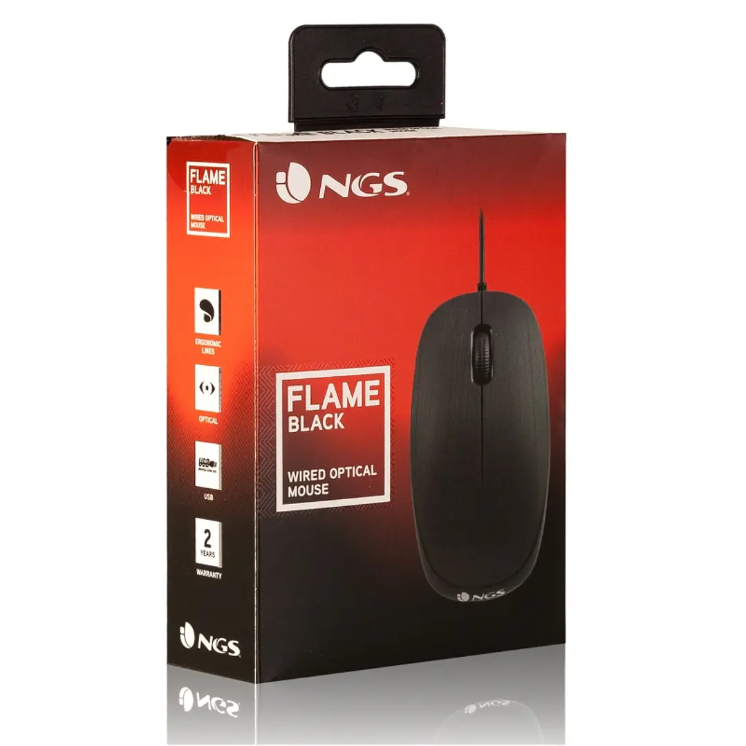 NGS Raton óptico Flame 1000 Dpi Negro 4