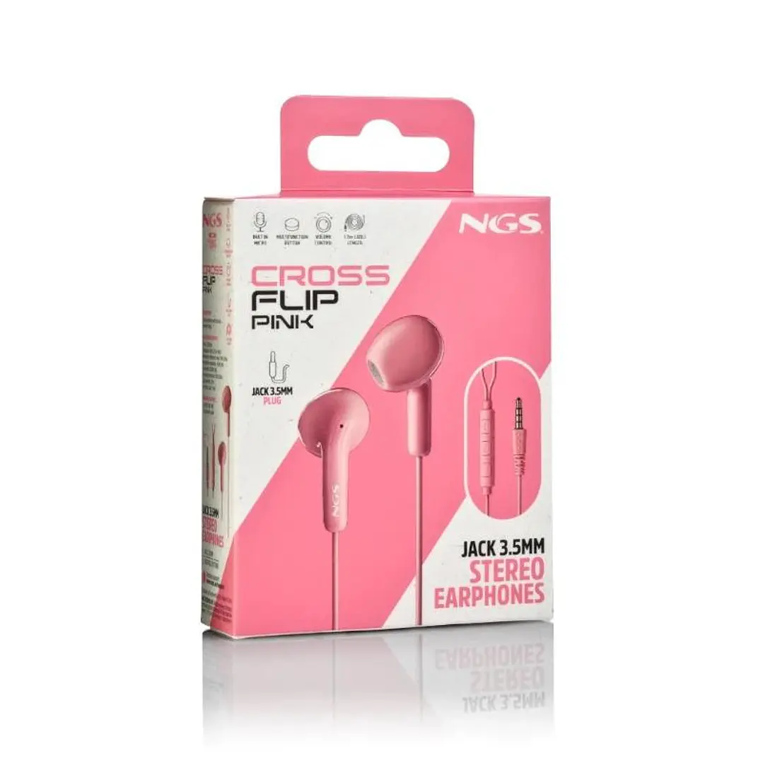 NGS Auricular Rosa Estéreo Cable JACK 3.5 Mm 4