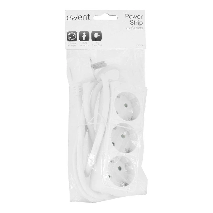 Ewent Ew3958 Regleta 3 tomas Blanco 2