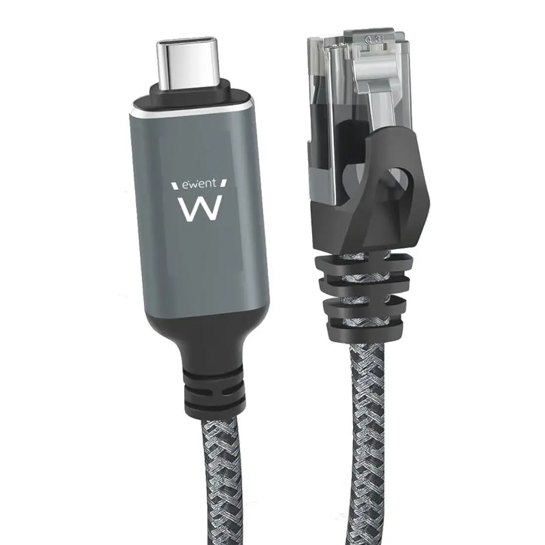 EWENT Cable USB-C 3.1 A RJ45 CAT6 FTP, 1Gbps, 2m 1