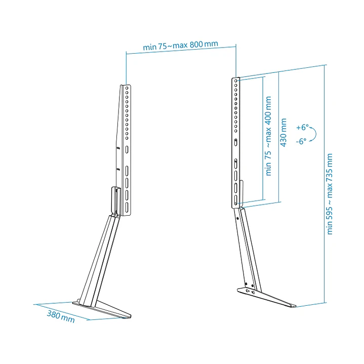 Tooq DB3270T-B Soporte mesa 32-70