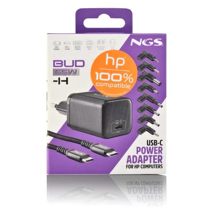 NGS PACK CARGA USBC 65W+CABL 1,5M+5 CLAVIJ HP 2