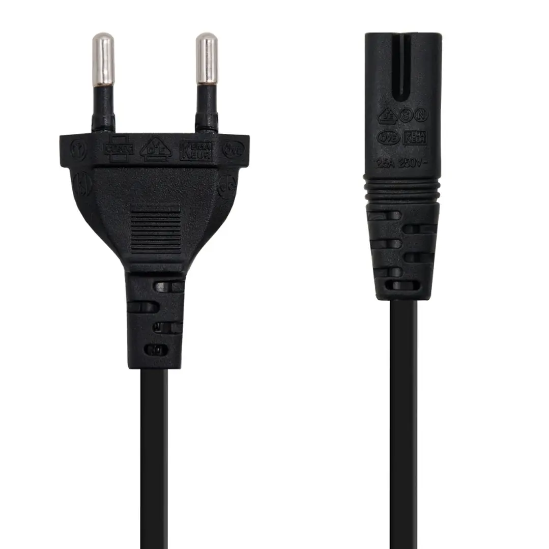 Nanocable Cable Alim. forma 8 CEE7/16/M-C7/H, 1.5m 1