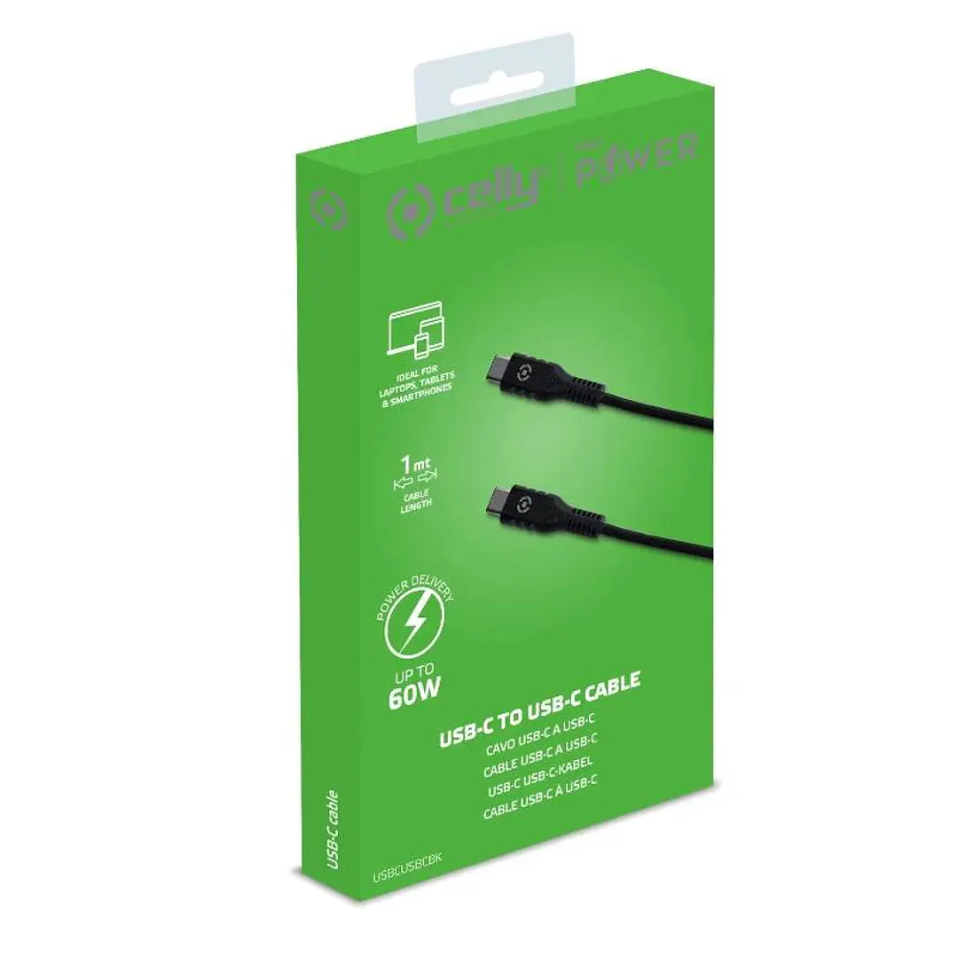 Celly Cable Usb-C - Usb-C  60W 1m Negro 2