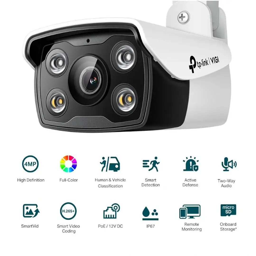 VIGI Cámara IP Bullet C340 4MP Plástico Full-Color 2