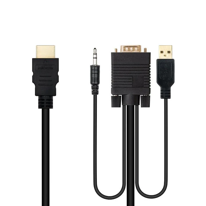 Nanocable Conversor HDMI a VGA-Jack-UBS, 1.8 m 4