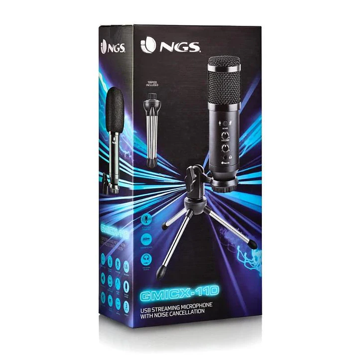 NGS MICROFONO UNIDIRECCIONAL CON TRIPODE Y USB 4