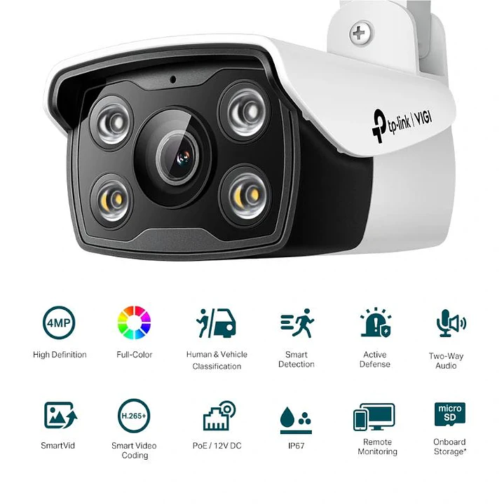 VIGI Cámara IP Bullet C340 4MP Plástico Full-Color 2