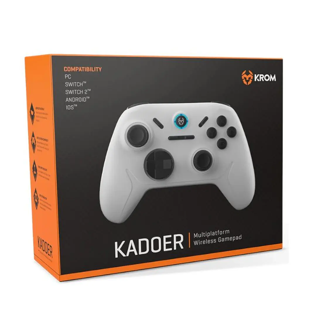 KROM Gamepad KADOER Wireless Mult Plat. 5.0 Blanco 4