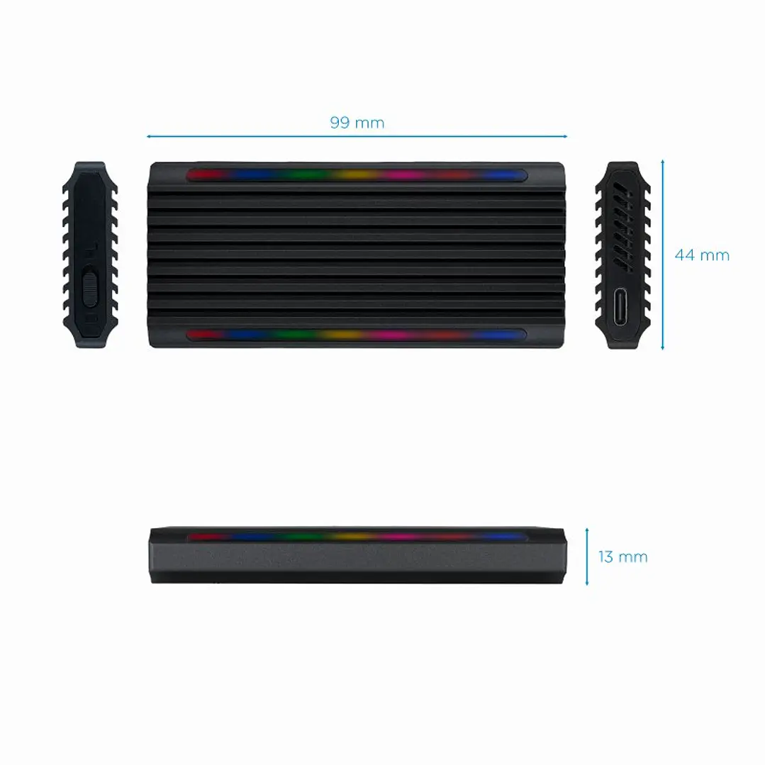 Tooq Caja Externa SSD M.2 NGFF/NVMe USB-C Negro 3