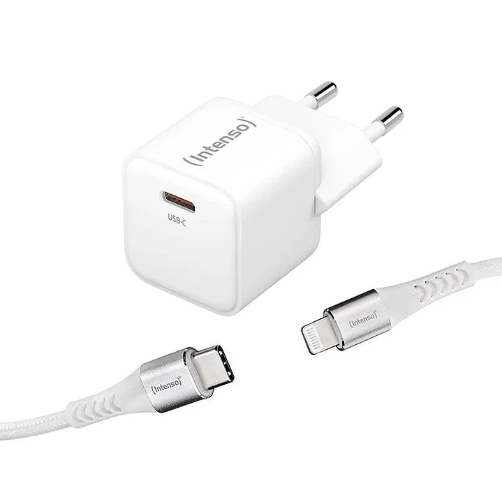 Intenso | KIT Cargador GaN W30C + Cable Lightning 1