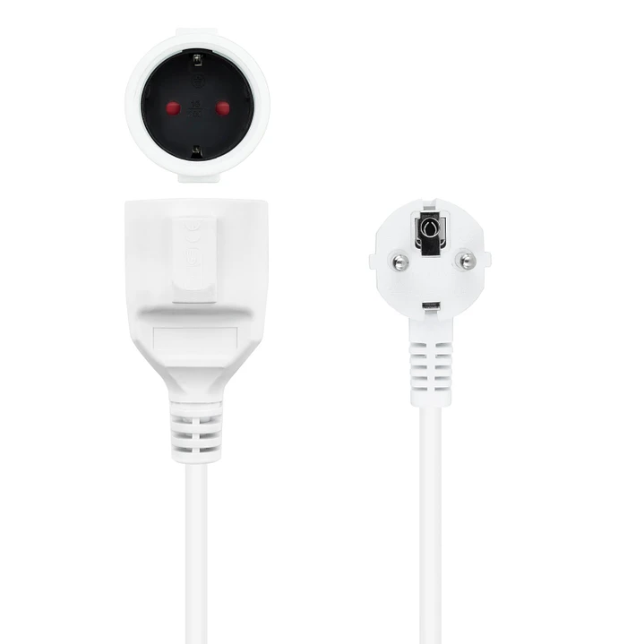 Nanocable Cable Alim. Alargador schuko blanco 2 M 3