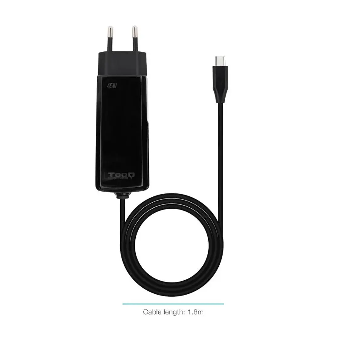 Tooq Cargador portátil GAN USB-C PD 45W Cúbico 1