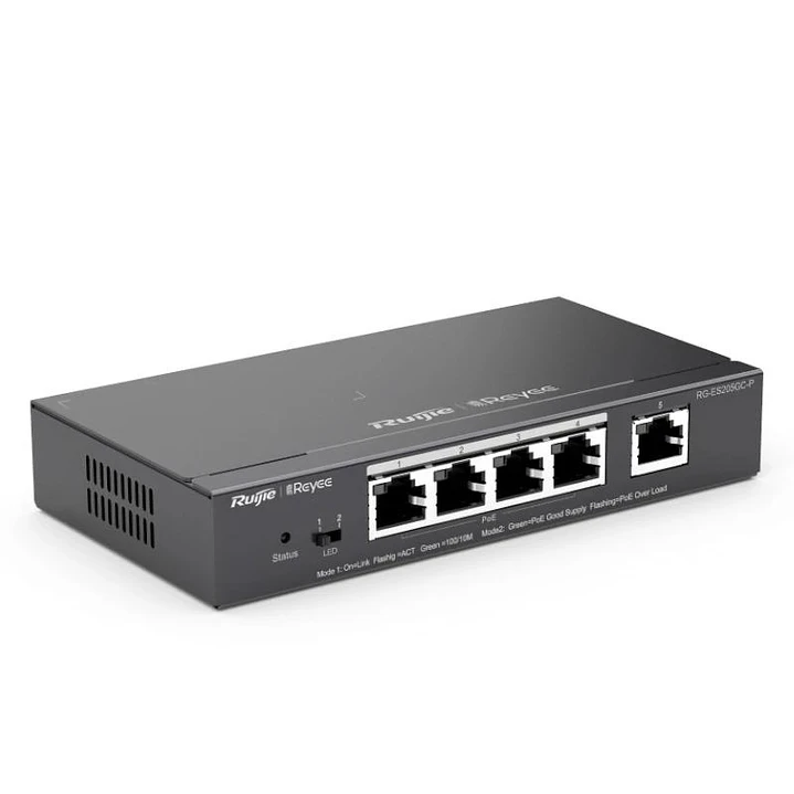 Reyee Switch 5xGb RJ45 (4 PoE/POE+) 54W Steel 2