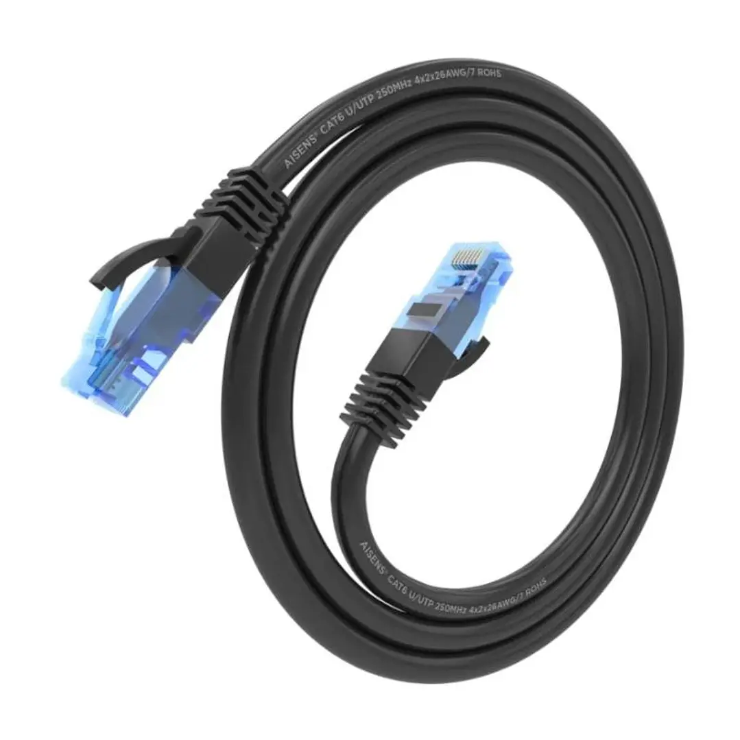 Aisens Cable RJ45 Cat.6 UTP AWG26 CCA Negro 1.5M 2