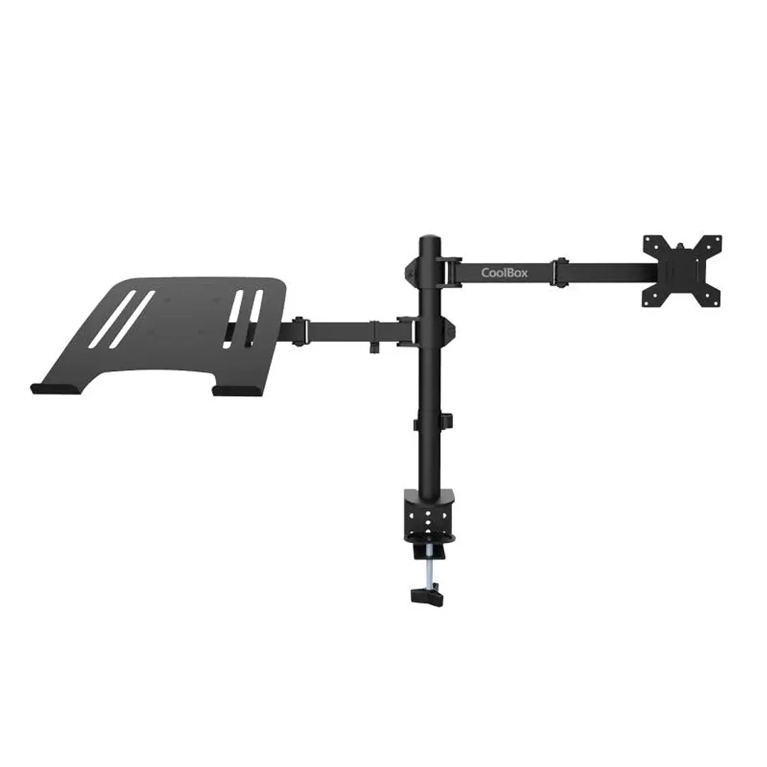COOLBOX Soporte Monitor+Portátil Monobrazo Acero 1