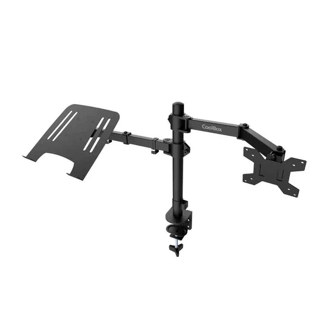 COOLBOX Soporte Monitor+Portátil Monobrazo Acero 3