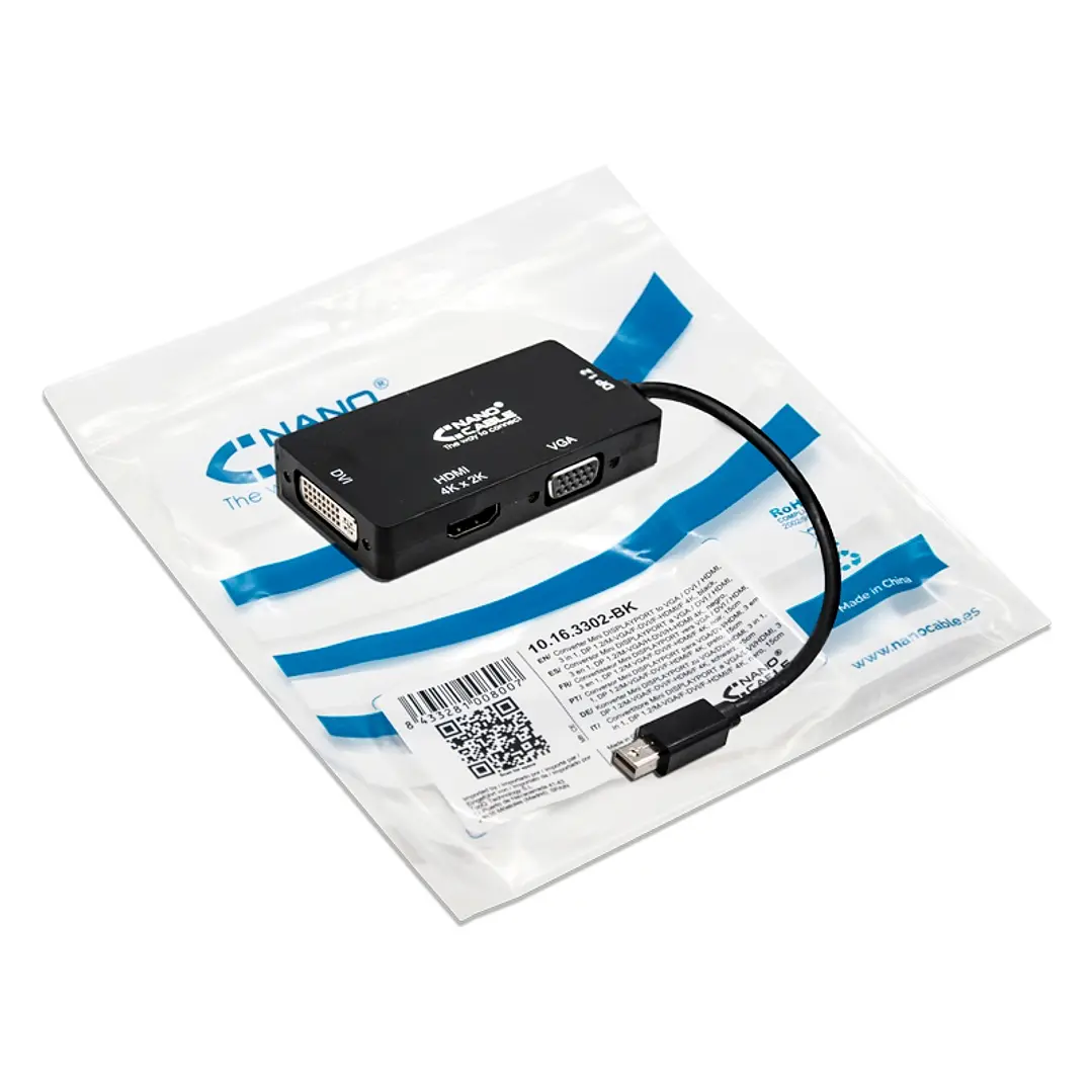 Nanocable Conversor Mini Displayp/VGA/DVI/HDMI 3E 2