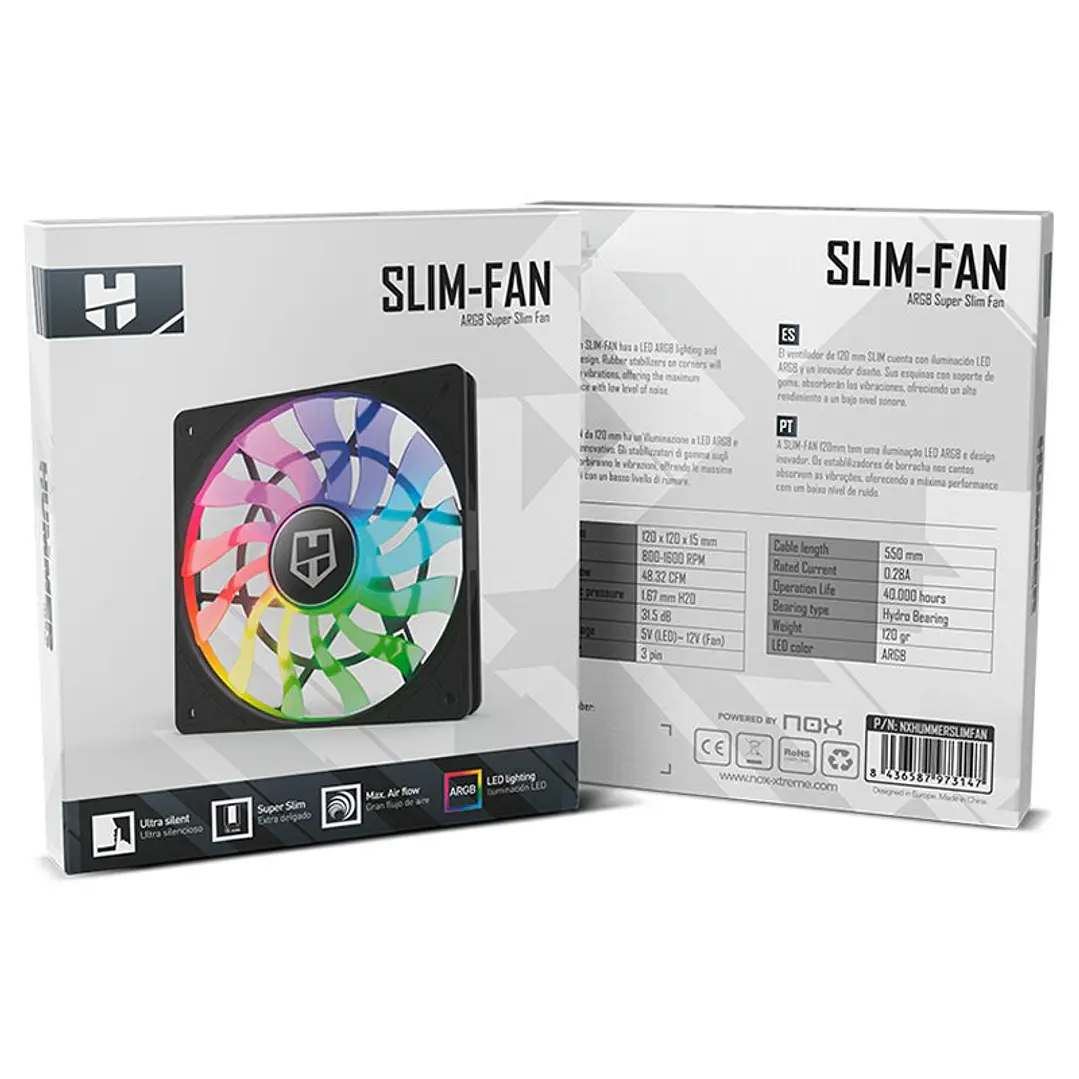 NOX HUMMER SLIM-Fan ARGB 120mm 3