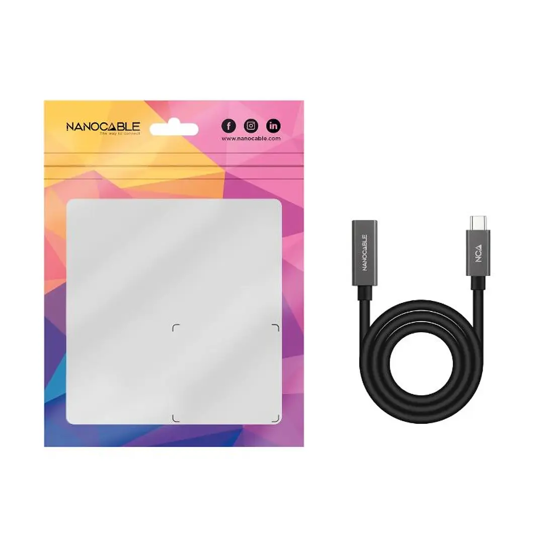 Nanocable Cable USB 3.2 Gen2 USB-C M/H 0,5 M Negro 4