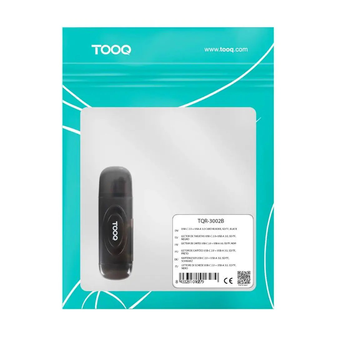 Tooq TQR-3002B Lector tarjetas USB3.0 SD/TF Negro 2