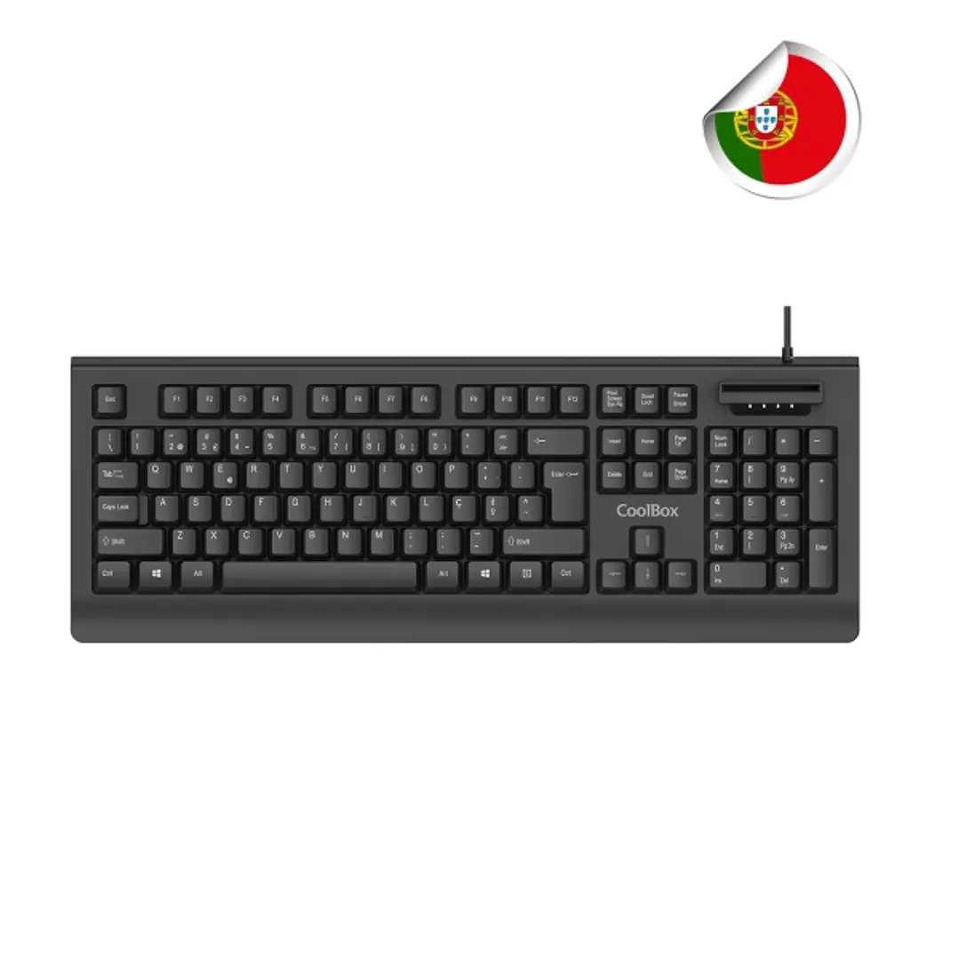 Coolbox TEC04DNIPT Teclado USB - Portugues - Lector Samartcard integrado - DNIe 4.0 y anteriores - Color Negro 1