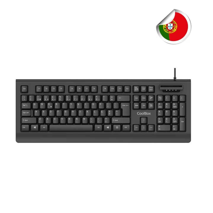 Coolbox TEC04DNIPT Teclado USB - Portugues - Lector Samartcard integrado - DNIe 4.0 y anteriores - Color Negro 1
