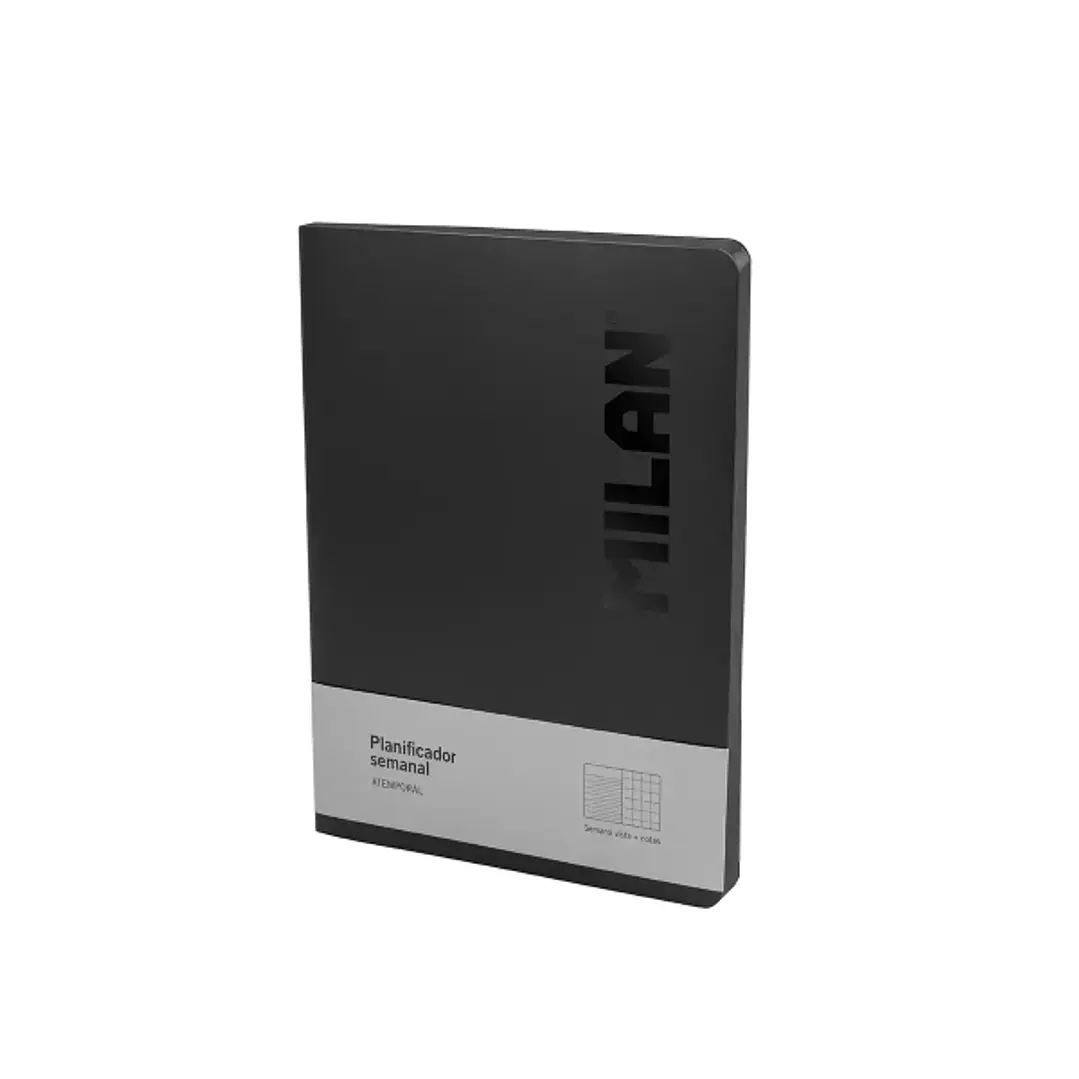 Milan Shadow Planificador Semanal y Mensual Formato Libreta Encolada - Papel de 95gr/m² - Color Negro 1
