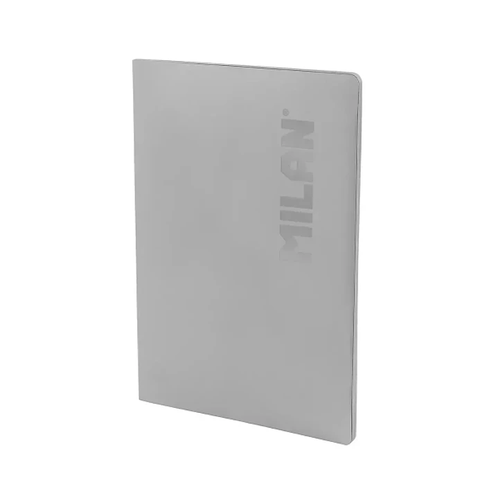 Milan Shadow Libreta Encolada Formato A4 Cuadricula 5x5mm - 48 Hojas de 95 gr/m2 Microperforadas - Color Gris 1