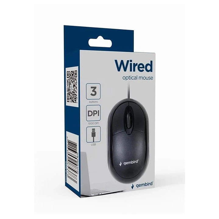 GEMBIRD Ratón óptico USB  3 botones cable Negro 2