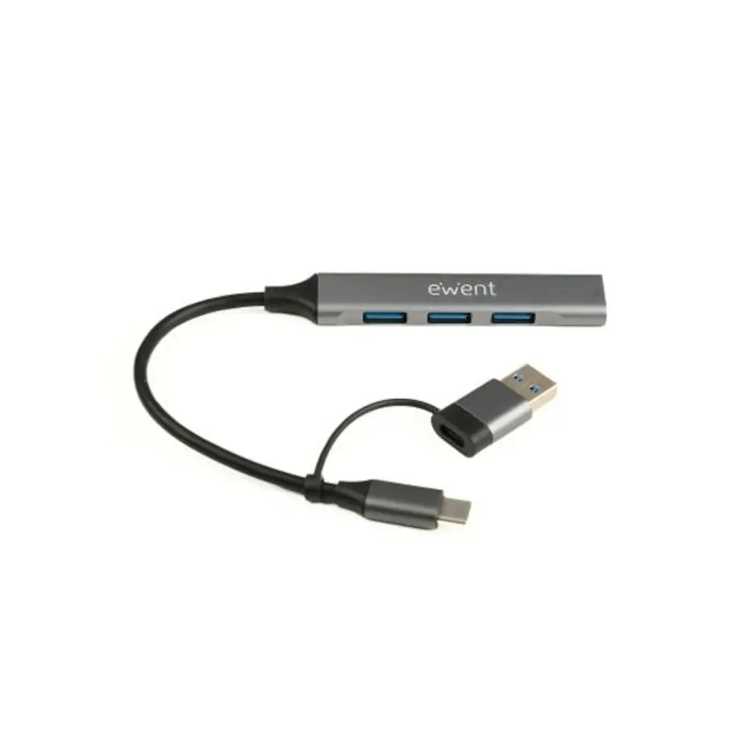 EWENT HUB USB-A-C 5Gbps 3puertos 3.1 USB A alum 1
