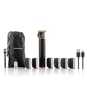 Innovagoods Triher Cortapelos Profesional Recargable - Autonomia 3h - Peines Surtidos - Resistente al Agua - Bateria 1200mAh - Pantalla LCD - Incluye 