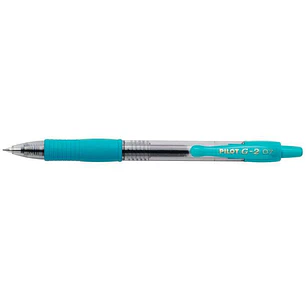Pilot Boligrafo de Gel G2 Rollerball Retractil - Recargable - Punta de Bola Redonda 0.7mm - Trazo 0.32mm - Grip Ergonomico - Color Turquesa