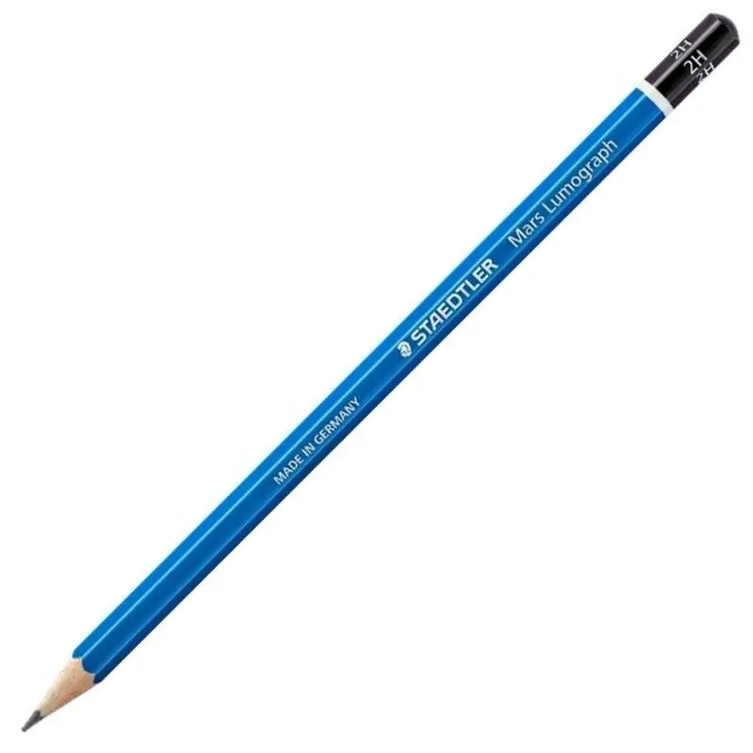 Staedtler Mars Lumograph 100 Lapiz de Grafito Hexagonal - Mina 2H Ultrarresistente de 2mm - Madera de Bosques Sostenibles 1