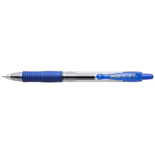 Pilot Boligrafo de Gel G2 Rollerball Retractil - Recargable - Punta de Bola Redonda 0.7mm - Trazo 0.32mm - Grip Ergonomico - Color Azul