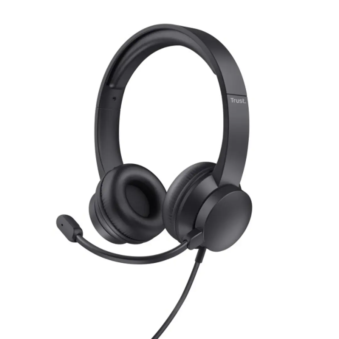 Trust Auriculares con Cable para Portatil - Microfono Ajustable - Diadema Ajustable - Control de Volumen - Color Negro 1