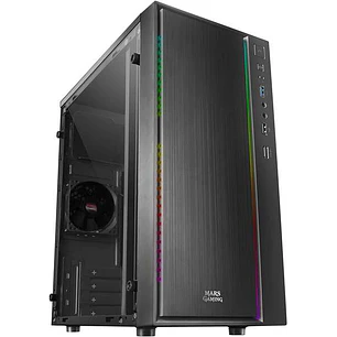 Mars Gaming MCM Caja Minitorre Micro ATX, Mini-ITX - Panel Lateral Acrilico - Iluminacion RGB - Tamaño HDD 2.5