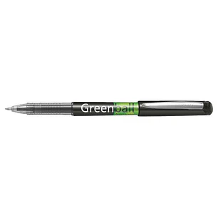 Pilot Boligrafo de Tinta Liquida Greenball - Recargable - Fabricado con Plastico Reciclado - Punta Media 0.7mm - Trazo 0.35mm - Color Negro