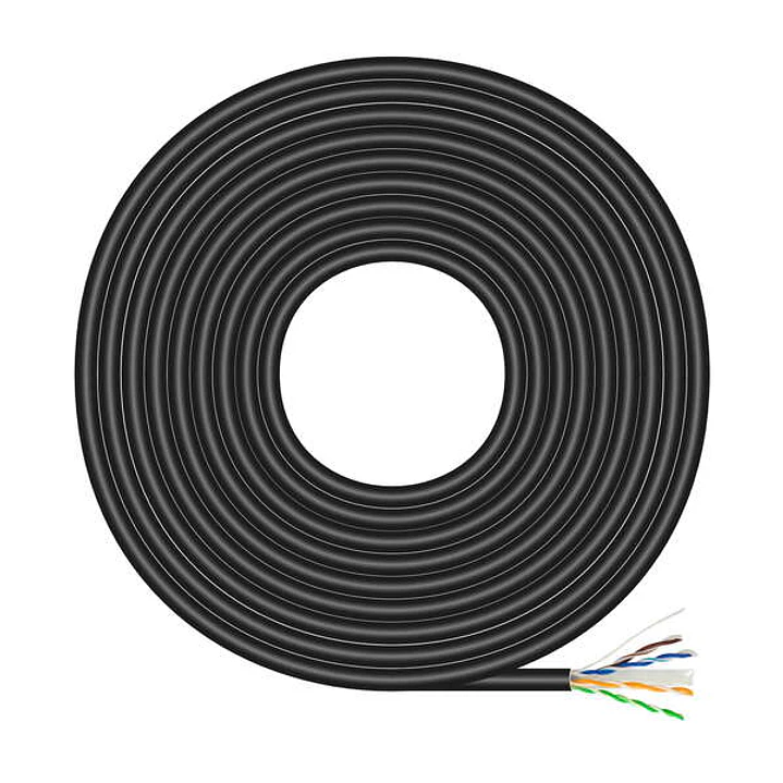 Aisens Cable de Red Exterior Impermeable RJ45 Cat.6 UTP Rigido CCA AWG23 - 100m - Color Negro 1