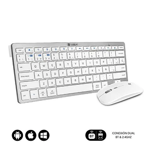 Subblim Combo Multidispositivo Compacto - Conectividad Inalambrica Multidispositivo - Compatible con Windows, Android, Ios y Macos - Control Multimedi